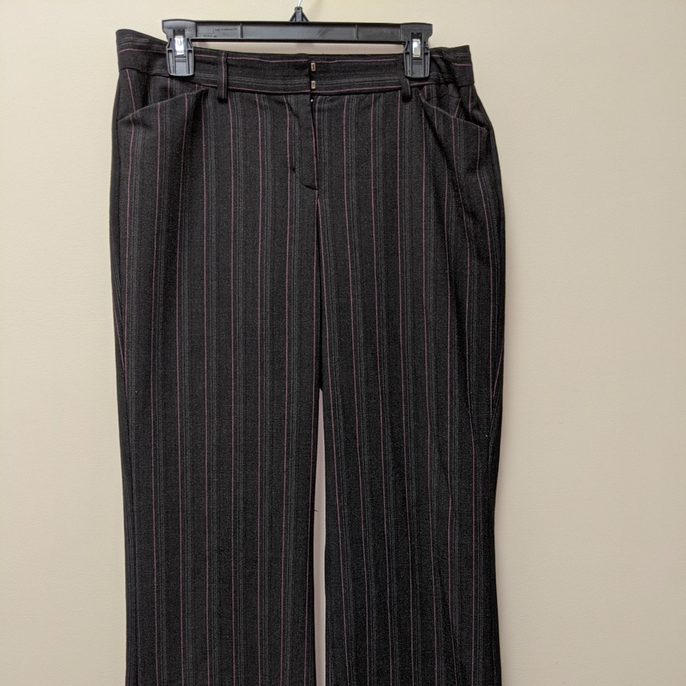 Express Editor Wide Leg Pink/gray/black stripe